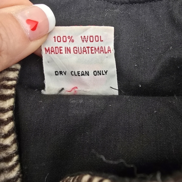 Vintage Latin's Frand Brown and Cream Wool Coat Size M. - Picture 6 of 6